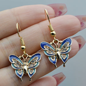 1 Pair Of Earrings For Men And Women Blue Butterfly Pendant Earrings Casual Jewelry Casual Earrings Accessories Gift