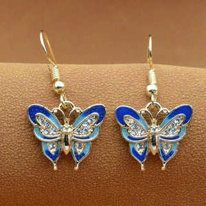 1 Pair Of Earrings For Men And Women Blue Butterfly Pendant Earrings Casual Jewelry Casual Earrings Accessories Gift