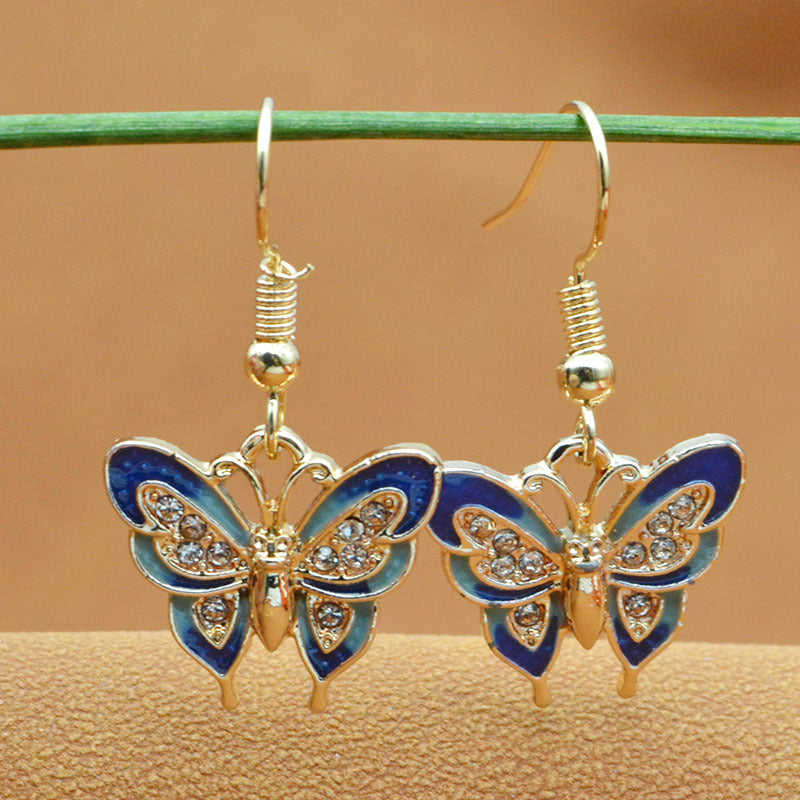 1 Pair Of Earrings For Men And Women Blue Butterfly Pendant Earrings Casual Jewelry Casual Earrings Accessories Gift