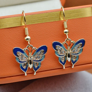 1 Pair Of Earrings For Men And Women Blue Butterfly Pendant Earrings Casual Jewelry Casual Earrings Accessories Gift