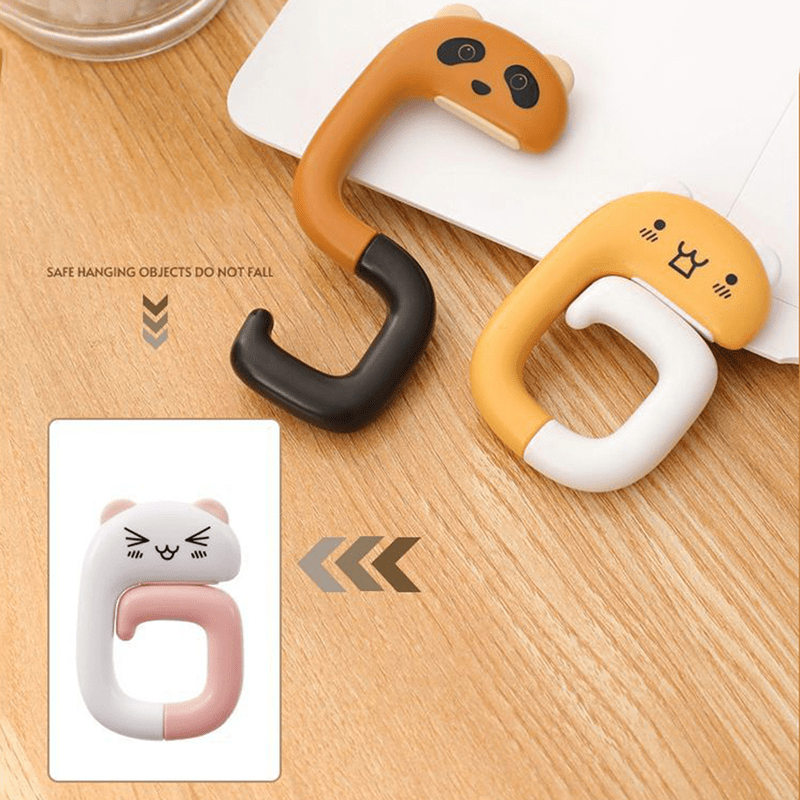 Travel Portable Plastic Bag Cute Animal Hook For Hanging Decorative Table Purse Bag Hooks Wall Hanger Holder Handbag Hanger