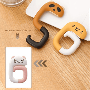 Travel Portable Plastic Bag Cute Animal Hook For Hanging Decorative Table Purse Bag Hooks Wall Hanger Holder Handbag Hanger