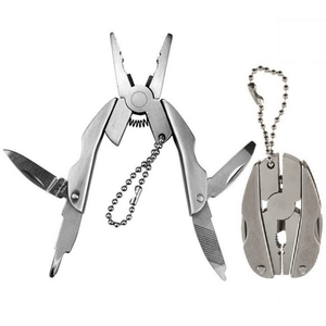 Portable Stainless Steel Multi-Tool Pliers Knife Keychain Screwdriver - Perfect For Outdoor Use!