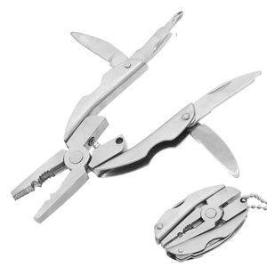 Portable Stainless Steel Multi-Tool Pliers Knife Keychain Screwdriver - Perfect For Outdoor Use!