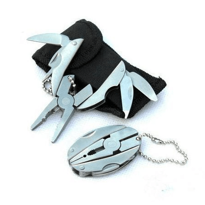 Portable Stainless Steel Multi-Tool Pliers Knife Keychain Screwdriver - Perfect For Outdoor Use!