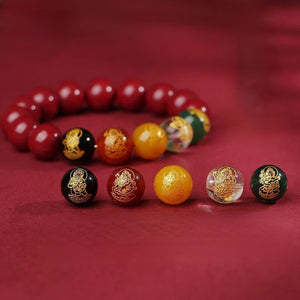 2023 New Cinnabar God Of Wealth Bracelet For Men, Men's Lucky Beads Bracelet