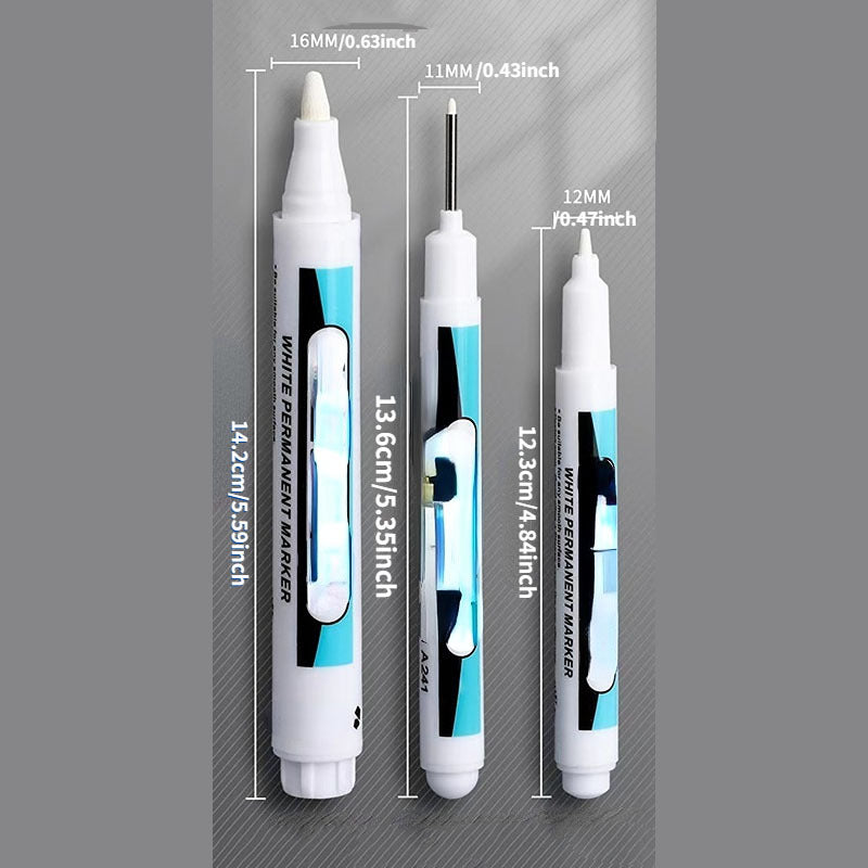 1pc Acrylic White Permanent Paint Pen White Marker Pen Oily Thin Head Express Waterproof And Non-fading