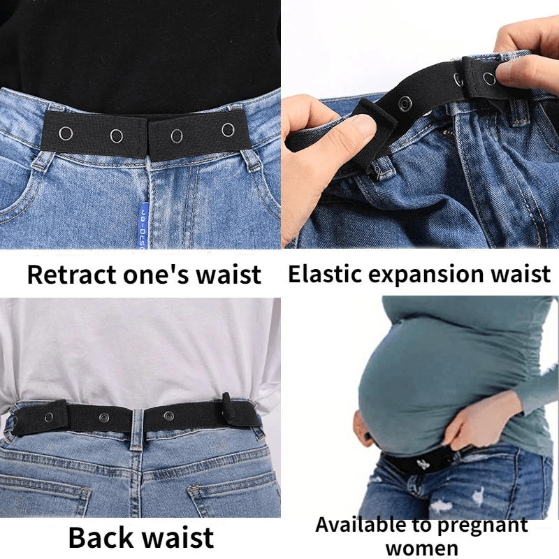 Elastic Waist Extenders Stretch Waist Belt Jeans Pants Waist Extenders Elastic Adjustable Button Extender