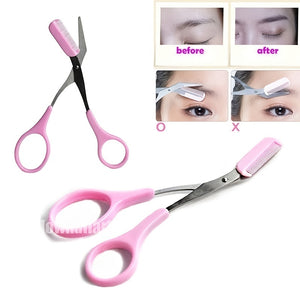 Eyebrow Trimmer Scissor With Comb Facial Hair Removal Makeup Tool Grooming Shaping Shaver Cosmetic Accessory