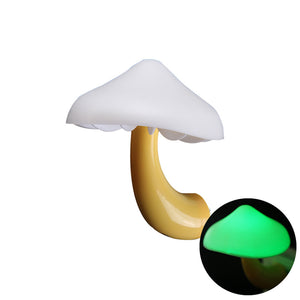 1pc LED Night Light Mushroom Shape Automatic Sensor Toilet Bedroom Decor Wall Lamp Light-control Sensor Bedroom Light, Christmas, Halloween,