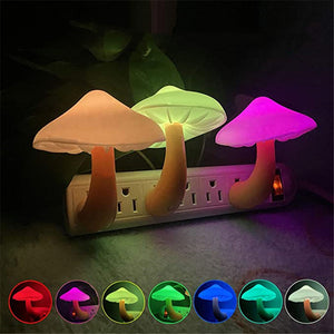 1pc LED Night Light Mushroom Shape Automatic Sensor Toilet Bedroom Decor Wall Lamp Light-control Sensor Bedroom Light, Christmas, Halloween,