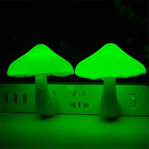 1pc LED Night Light Mushroom Shape Automatic Sensor Toilet Bedroom Decor Wall Lamp Light-control Sensor Bedroom Light, Christmas, Halloween,