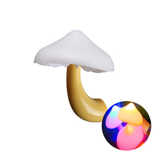 1pc LED Night Light Mushroom Shape Automatic Sensor Toilet Bedroom Decor Wall Lamp Light-control Sensor Bedroom Light, Christmas, Halloween,