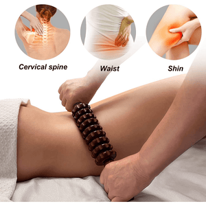 Natural Wood Handheld Roller Massager for Fascia, Fat, Muscles, and Abdomen - Relieve Muscle Tension and Promote Circulation