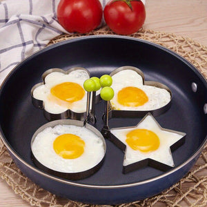 1/4pcs, Egg Mold, Egg Ring Molds, Fried Egg Mold, DIY Fried Egg Mold, Creative Egg Mold, Kawaii Egg Mold, Egg Ring Molds For Cooking, Stainl