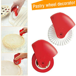 1pc  Pastry Dough Lattice Cutter - DIY Baking Tool for Cake Decorating and Embossing - Plastic Rolling Pin Wheel - Kitchen Gadgets and Acces