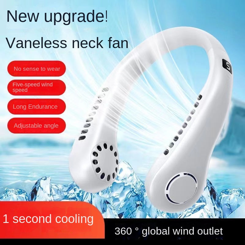 2023 New Mini Neck Fan Portable Bladeless Hanging Neck Rechargeable Air Cooler 3 Speed Mini Summer Sports Fans, Cool Portable Fan, School Su