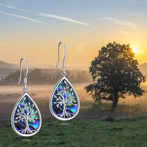 1pair Tree Of Life Fashion Water Drop Earrings For Women Girls Birthday Christmas Gifts