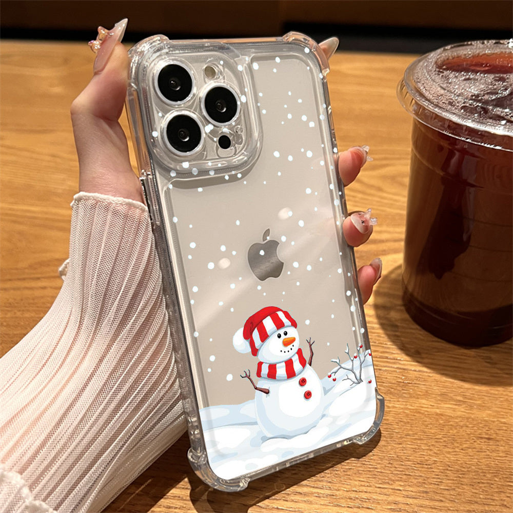 Christmas Popular Pattern Acrylic Four-corner Anti-fall Phone Case For IPhone