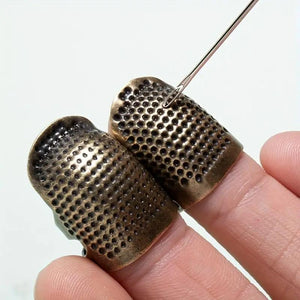 2pcs Protect Fingers Vintage Sewing Thimble Essential Sewing Supplies