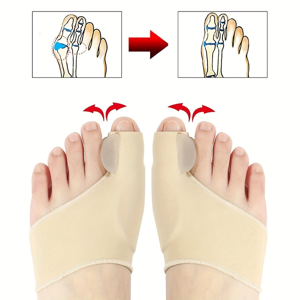 1 Pair Soft Breathable Big Toe Correctors - Protect Bunions - Perfect For Night & Home Use