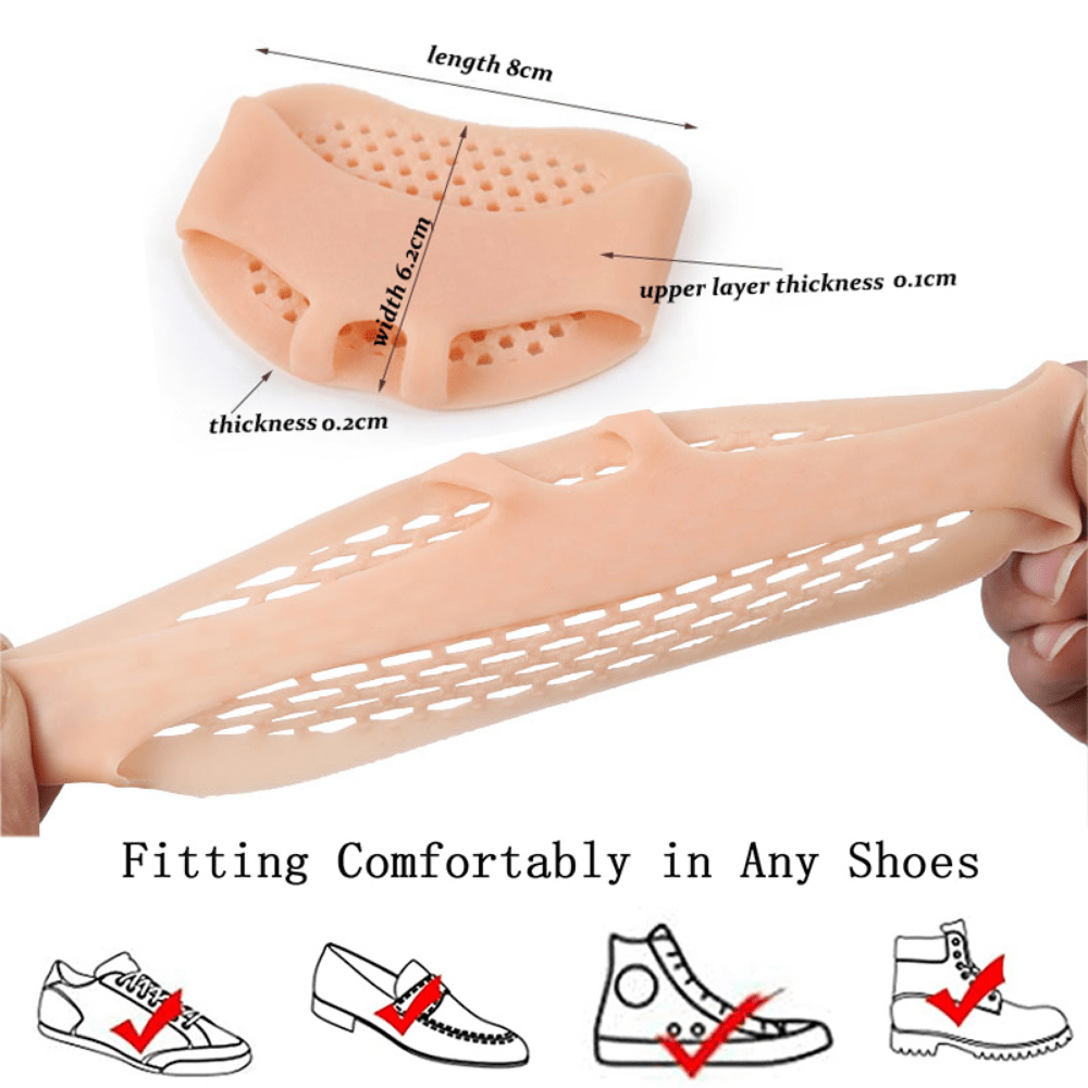 2pcs Silicone Metatarsal Pads, Toe Separator Foot Pads, Orthotics Foot Massage Insoles, Forefoot Socks, Foot Care Tool