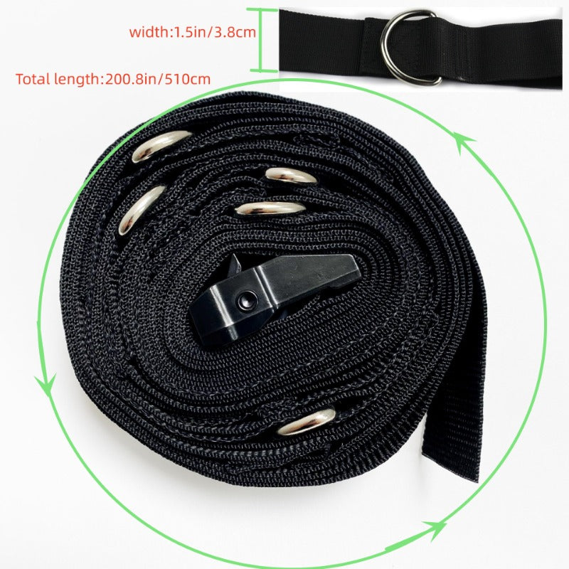 Multi Section Door Buckle Resistance Rope, 5 Loops Design Elastic Rope With Door Buckle, Suitable For Suspension Training, Fitness Equipment