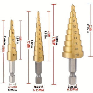 Upgrade Your Drilling Power With This Titanium-Coated HSS Step Drill Bit Set - Perfect For Wood & Metal!