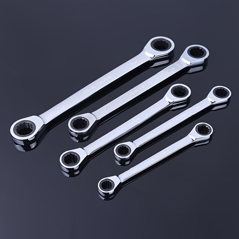 Chrome Vanadium 8-9-10-12-13-14-15-16-17-18-19-27mm Ring Double Head Ratchet Wrench Reversible Ratchet Combination Spanner