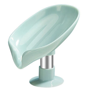 1pc Leaf Shape Soap Box, Soap Holder, Bathroom Accessories, Suction Cup Soap Container