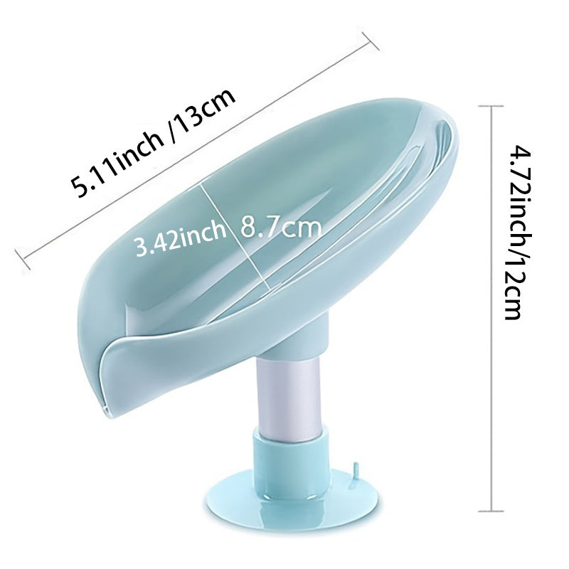 1pc Leaf Shape Soap Box, Soap Holder, Bathroom Accessories, Suction Cup Soap Container