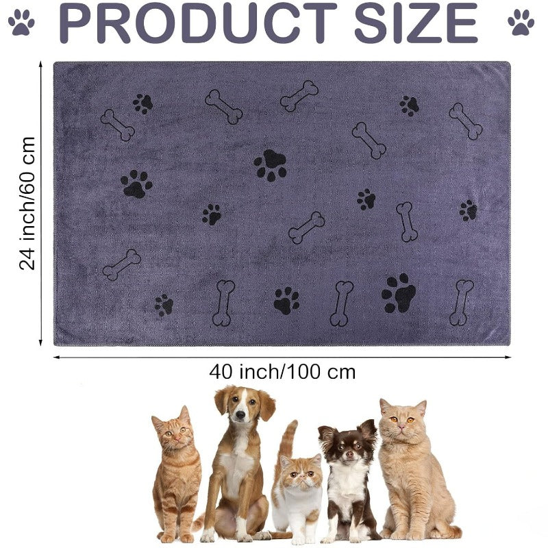 Dog Towel Drying Dog Cat Pet Towel, Puppy Microfiber Quick-drying Dog Claw Bath Towel Pet Bath Products Absorbent Medium Dog Pet Bath Towel