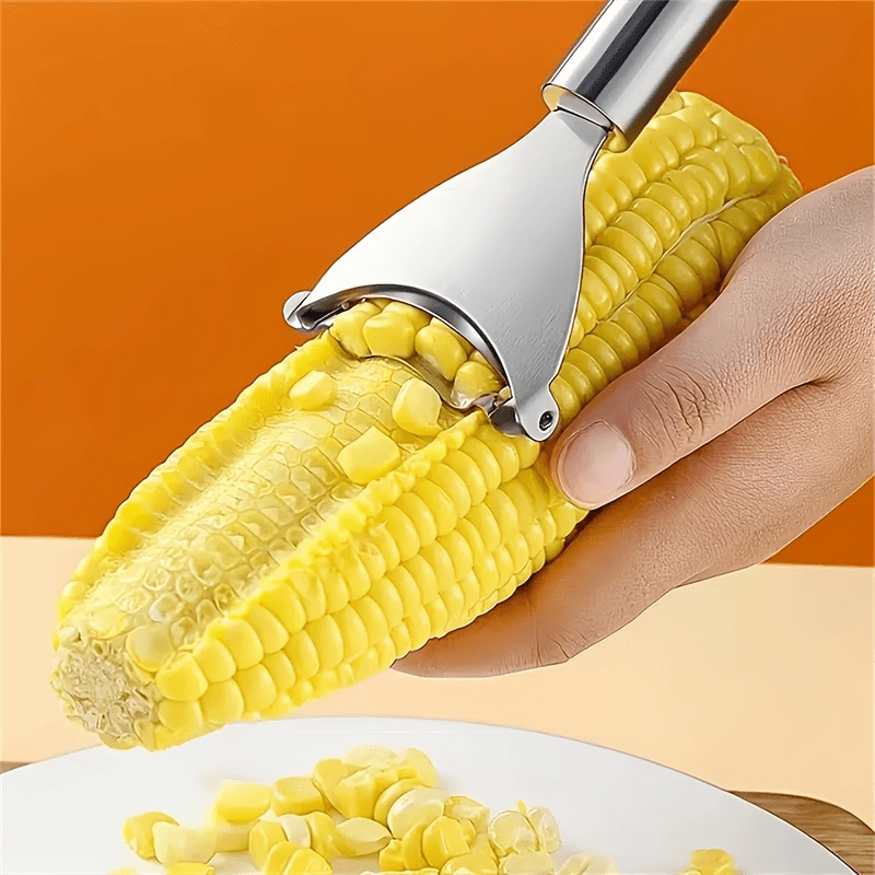 1pc Stainless Steel Corn Planer, Corn Peeler, Cob Remover Tool With Ergonomic Handle, Kitchen Gadgets