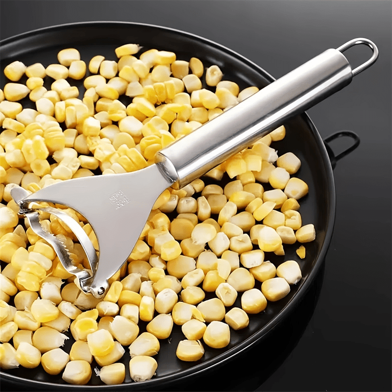 1pc Stainless Steel Corn Planer, Corn Peeler, Cob Remover Tool With Ergonomic Handle, Kitchen Gadgets