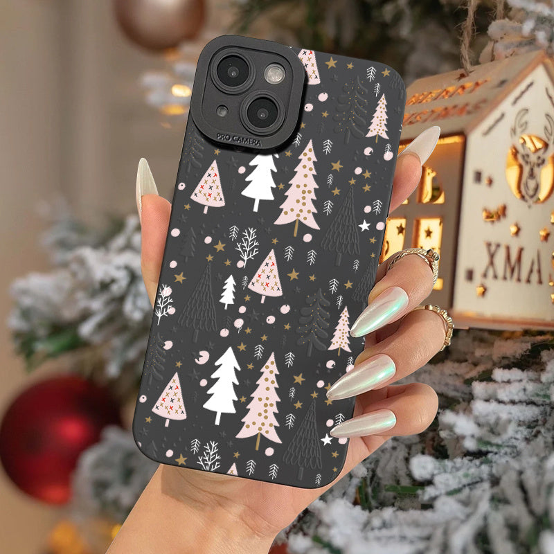 Christmas Trees Phone Case For IPhone 15, 14, 13, 12, 11 Pro Max, XS Max, X, XR, 8, 7, 6, 6S Mini, Plus, SE, Christmas Present, Gift For Bir