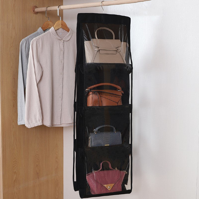 Portable Multi-grid Wardrobe Door Bag Finishing Hanging Bag, Transparent Visual Bag Organizer, Perfect Bag Storage Pouch