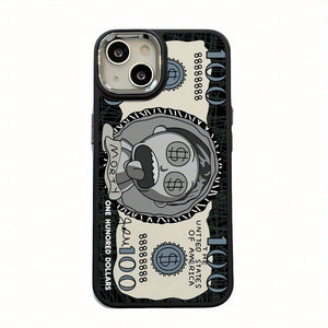 New Fashion Pattern Metal Photo Frame White Black Two-Tone Phone Case For Iphone 15/14/13/12/11