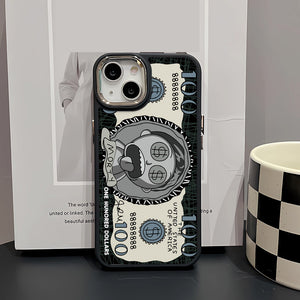 New Fashion Pattern Metal Photo Frame White Black Two-Tone Phone Case For Iphone 15/14/13/12/11