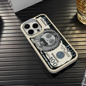 New Fashion Pattern Metal Photo Frame White Black Two-Tone Phone Case For Iphone 15/14/13/12/11