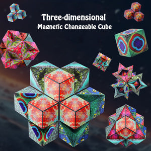 Three-dimensional Variety Magic Cube Anti Stress Toy Geometry Infinite Magnetic Changeable Cube Reliever Fidget Toys