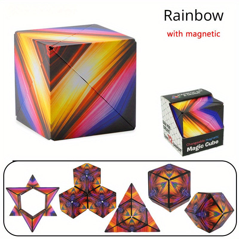 Three-dimensional Variety Magic Cube Anti Stress Toy Geometry Infinite Magnetic Changeable Cube Reliever Fidget Toys