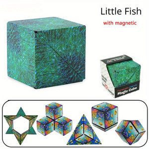 Three-dimensional Variety Magic Cube Anti Stress Toy Geometry Infinite Magnetic Changeable Cube Reliever Fidget Toys