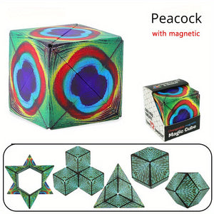 Three-dimensional Variety Magic Cube Anti Stress Toy Geometry Infinite Magnetic Changeable Cube Reliever Fidget Toys