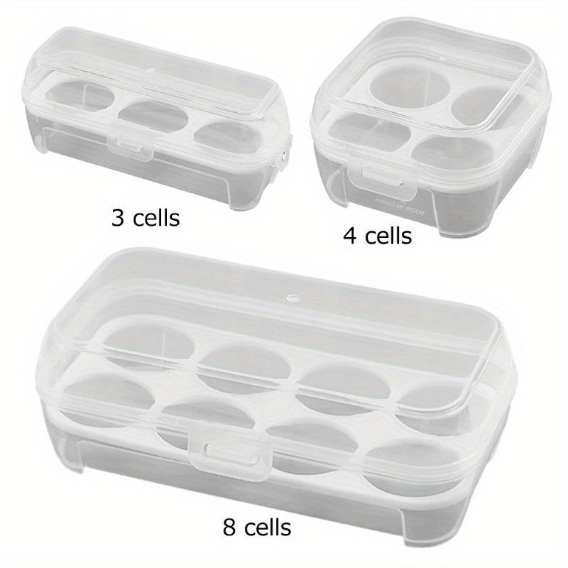 3/4/8 Grids Egg Holder Shockproof Kitchen Container Case Organizer For Outdoor Camping Picnic Portable Egg Storage Box