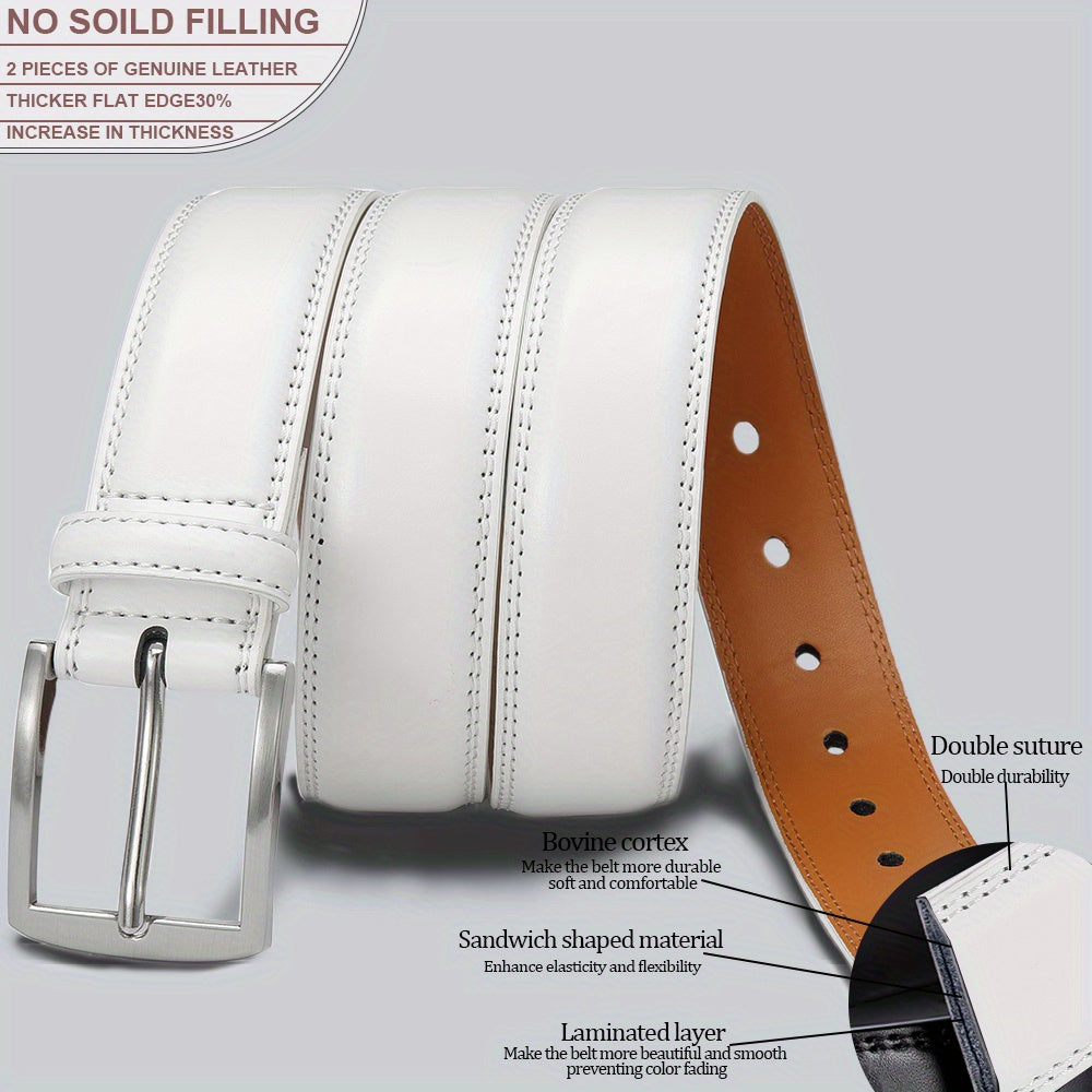 1PC Men's Belts Genuine Leather Large Pin Buckle Belts , Ideal choice for Gifts