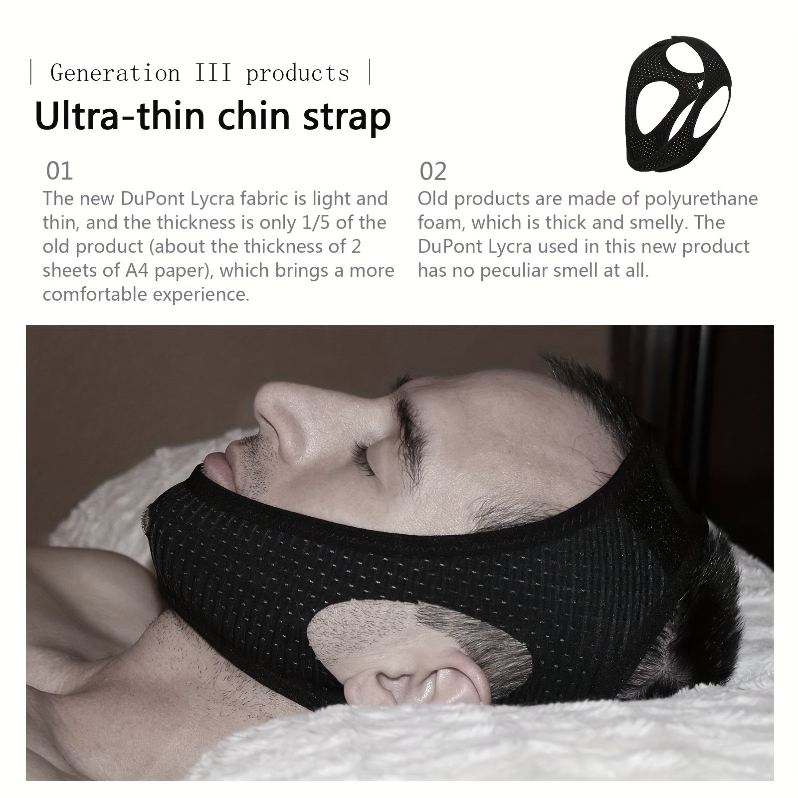 1pc Anti Snore Chin Strap, Anti-Dry Mouth Chin Strap, Stop Snoring, Snoreless Sleeping Solution For Men And Women