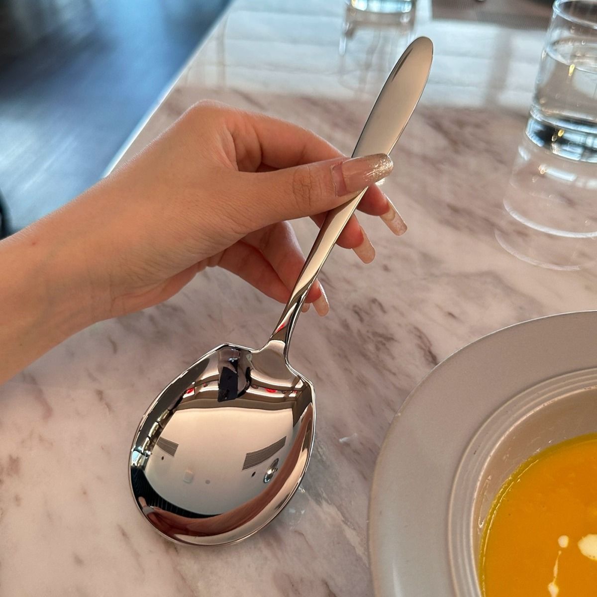 Elegant & Durable Stainless Steel Serving Spoon – Large, Ergonomic Design, Ideal for Buffet, Hotel, and Canteen Use