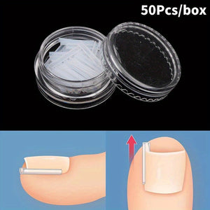 50Pcs Ingrown Toenail Correction Tool, Ingrown Toe NailElastic Patch Sticker, Straightening Clip Brace Pedicure Tool