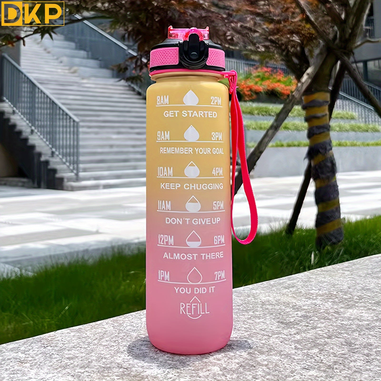 1pc/3pcs Stay Hydrated Anywhere: Portable Leakproof Water Bottle With Time Marker & Lanyard - Perfect For Adults & Families!