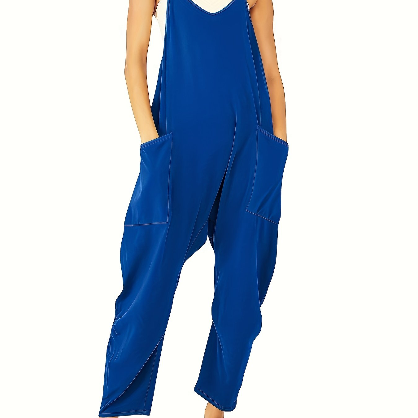 Chic Breezy Cami Jumpsuit - Solid Color, Versatile & Comfortable - Perfect for Spring & Summer Days, Women’s Fashion